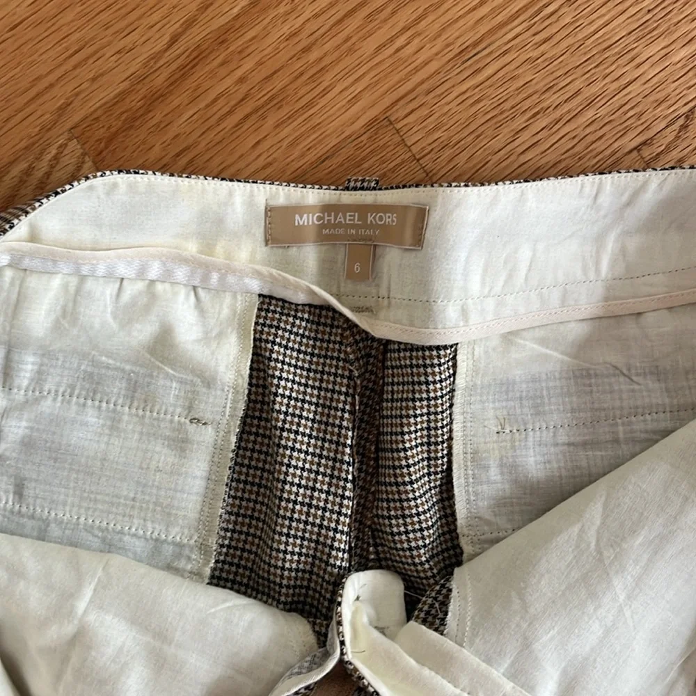 Michael Kors work pants plaid pants fall ankle pants